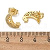 Brass Micro Pave Clear Cubic Zirconia Stud Earrings EJEW-D305-21G-02-4
