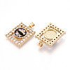 Brass Micro Pave Clear Cubic Zirconia Pendants for Women KK-T070-91A-05-2