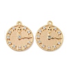 Brass Micro Pave Clear Cubic Zirconia Pendants KK-N254-108G-1