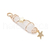 3Pcs 3 Styles Natural Mixed Stone Pointed Copper Wire Wrapped Faceted Bullet Big Pendants PALLOY-JF03572-5