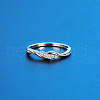 Twist Brass Micro Pave Clear Cubic Zirconia Finger Rings FS-WG5C18D-03-3