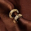 Rack Plating Brass Micro Pave Clear Cubic Zirconia Cuff Earrings EJEW-H147-01G-2