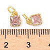 Square Brass Micro Pave Cubic Zirconia Pendants KK-I355-16G-4