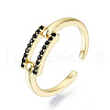 Brass Micro Pave Cubic Zirconia Cuff Rings RJEW-N032-006-NF-4