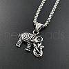 Stylish Stainless Steel Elephant Punk Street Hip-hop Pendant Necklaces VR2361-1