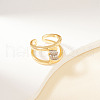 Brass Micro Pave Cubic Zirconia Cuff Rings for Women OC3836-4