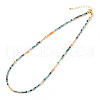 Summer Natural Seashell Ecil Eye & Faceted Round Natural African Turquoise(Jasper) Beaded Necklaces for Women YK7575-1-1