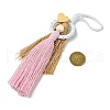 Handmade Macrame Cotton Angel Hanging Ornaments HJEW-JM02711-02-3