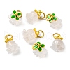 Natural Agate Flower Charms KK-NH0005-01G-1