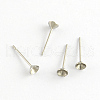 Non-Tarnish 304 Stainless Steel Flat Round Blank Peg Stud Earring Settings STAS-R055-16-1