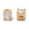 Rack Plating Brass Micro Pave Cubic Zirconia Beads KK-Z071-39G-2