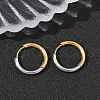 304 Stainless Steel Two Tone Hoop Earrings EJEW-P313-02C-G-3