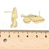 Brass Micro Pave Clear Cubic Zirconia Stud Earring Findings KK-Z106-02G-07-3
