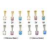 Stainless Steel & Synthetic Opal Threadless Labrets WG3C897-02-4