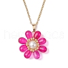 Glass & Glass Pearl Beads Pendants Necklaces for Women NJEW-MZ00106-03-2