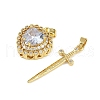 Brass Micro Pave Clear Cubic Zirconia Pendants Sets KK-R226-08G-03-2