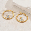 Stylish Stainless Steel Rhinestone Hoop Earrings DN4226-2-1