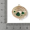 Brass Micro Pave Clear Cubic Zirconia and Glass Oval Connector Charms KK-I276-31G-A-4