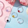 ABS Plastic Imitation Pearl Elastic Rings for Women RJEW-JR00899-1