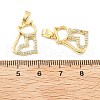 Cat Shape Brass Micro Pave Cubic Zirconia Pendants KK-M325-05G-3