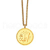 Stainless Steel Flat Round Geometric Pendant Necklaces AX2712-1-1