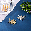  Jewelry 2Pcs 2 Colors Brass Micro Pave Clear Cubic Zirconia Pendants ZIRC-PJ0001-09-14