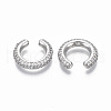 Brass Micro Pave Clear Cubic Zirconia Cuff Earrings EJEW-R114-026P-NF-2