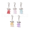 Angel Transparent Glass & ABS Plastic Imitation Pearl Pendant Decorations HJEW-JM03294-2