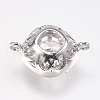 Brass Micro Pave Cubic Zirconia Links ZIRC-A009-50P-2