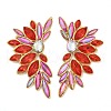 304 Stainless Steel Glass Stud Earrings for Women EJEW-M095-10G-02-2