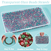 SOFPLATE 3 Strands Two-Tone Crackle Baking Painted Transparent Glass Beads Strands CCG-SP0001-01A-5