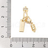 Brass Micro Pave Clear Cubic Zirconia Clasp KK-C051-52G-3