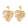 304 Stainless Steel Pave Natural Shell Pendants STAS-U061-18G-01-1