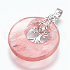 Watermelon Stone Glass Pendants G-F573-C03-3