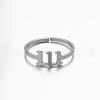 Number 201 Stainless Steel Adjustable Cuff Rings FS-WG22891-02-2