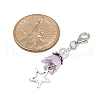 Flower ABS Plastic Pearl & Alloy Star Pendant Decorations HJEW-JM03132-3