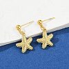 Shell Shape & Starfish & Dolphin & Fish Brass Dangle Stud Earrings EJEW-Z115-02G-2