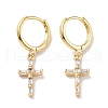 Real 18K Gold Plated Brass Dangle Hoop Earrings EJEW-L269-035G-01-1