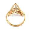 Ion Plating(IP) 304 Stainless Steel Triangle with Horse Eye Adjustable Ring for Women RJEW-M149-10G-2