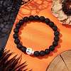 8.5mm Round Natural Lava Rock Beaded Stretch Bracelets BJEW-JB10465-04-2