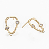 Brass Cubic Zirconia Stud Earring Findings KK-S354-229-NF-3