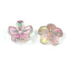 Transparent Electroplate Glass Bead Caps EGLA-N015-01D-2