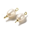 Natural Pearl Connector Charms FIND-C046-19C-G-2