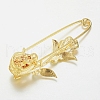 Alloy Glass Rhinestones Brooches JEWB-G001-01-2
