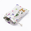 Polycotton(Polyester Cotton) Packing Pouches Drawstring Bags X-ABAG-T006-A02-4