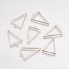 Rack Plating Alloy Triangle Open Back Bezel Pendants PALLOY-S047-09B-FF-1