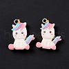 Opaque Resin Unicorn Pendants RESI-G040-A01-3