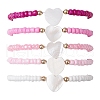 5Pcs 5 Colors Glass Seed Beaded Stretch Bracelet Sets BJEW-MZ00127-3