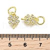 Clover Brass Micro Pave Clear Cubic Zirconia Pendants KK-K300-10G-3