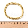 Brass Micro Pave Clear Cubic Zirconia Rectangle Link Bracelets BJEW-F498-01A-G-5